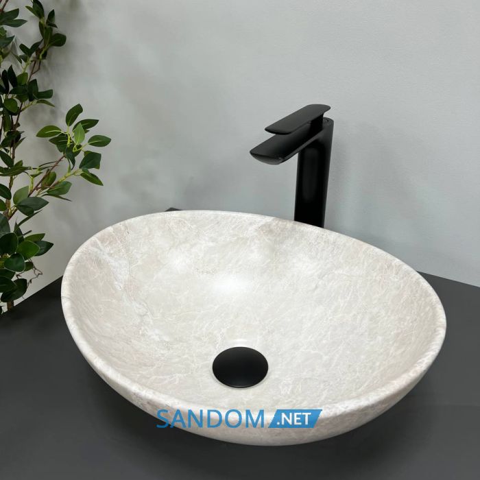 Умывальник накладной VBI PARMA LIGHT STONE MATT 41,5x33,5