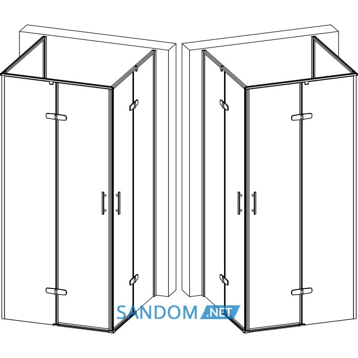 Душова кабіна Bravo WDA N90TC 90x90x185 без піддону (скло з трьох сторін)