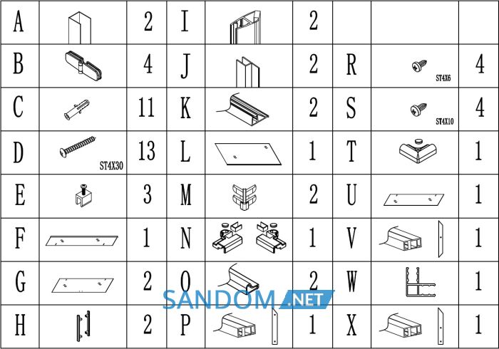 Душова кабіна Bravo WDA N90TC 90x90x185 без піддону (скло з трьох сторін)