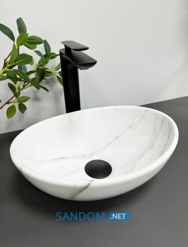Умывальник накладной VBI PARMA S MARBLE NATURE GLOSSY 35x26