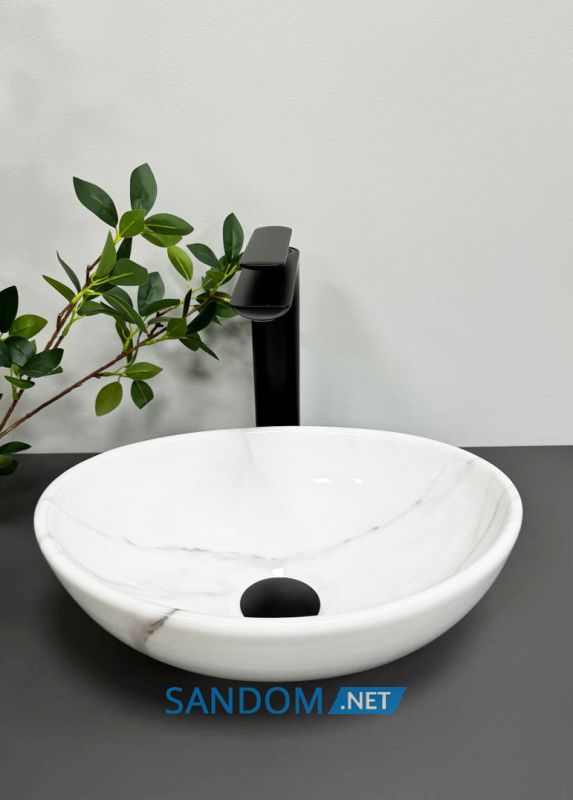 Умывальник накладной VBI PARMA S MARBLE NATURE GLOSSY 35x26