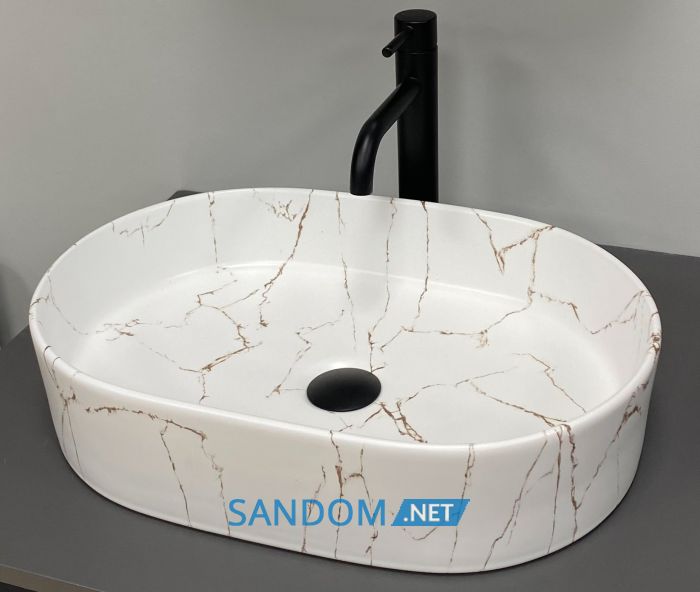Умивальник накладний VBI VERONA GOLD MARMO GLOSSY 51x35,5