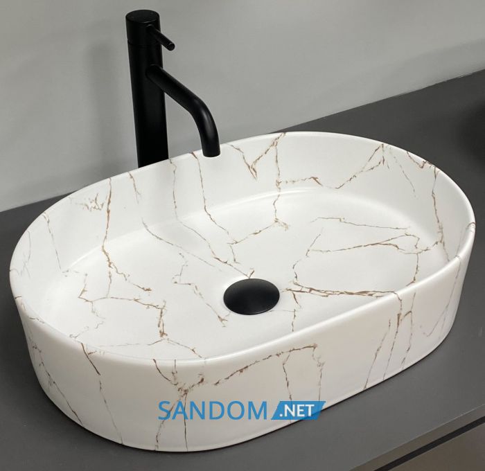Умивальник накладний VBI VERONA GOLD MARMO GLOSSY 51x35,5