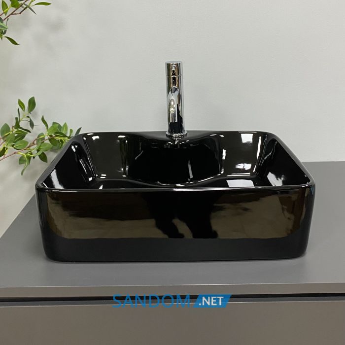 Умивальник накладний VBI FORLI BLACK GLOSSY 48x38