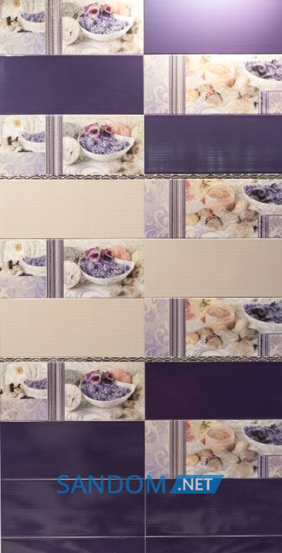 Плитка Атем Ялта V 20x50 фиолетовая (стена)  