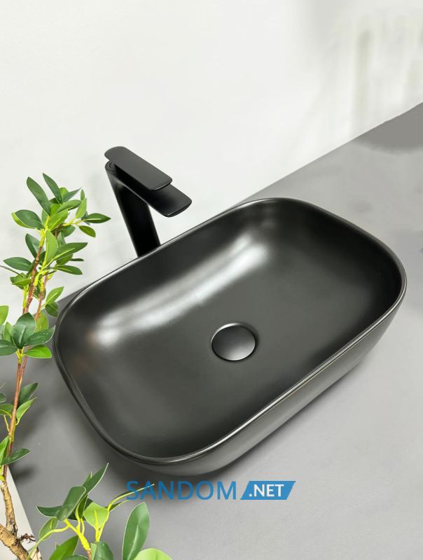 Умывальник накладной VBI RAVENNA BLACK MATT 46x33