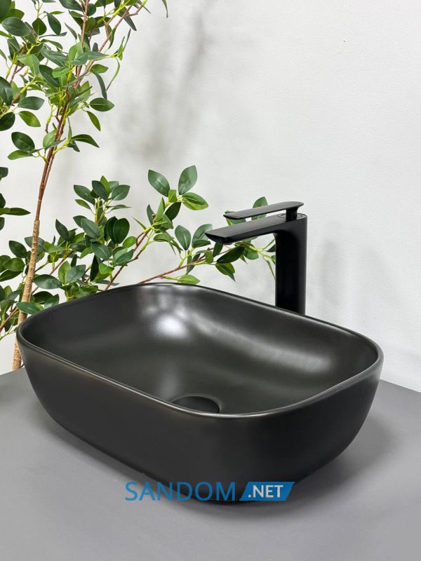 Умывальник накладной VBI RAVENNA BLACK MATT 46x33