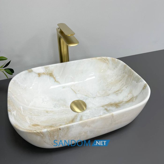 Умывальник накладной VBI RAVENNA LABRADORITE GLOSSY 46x32,5