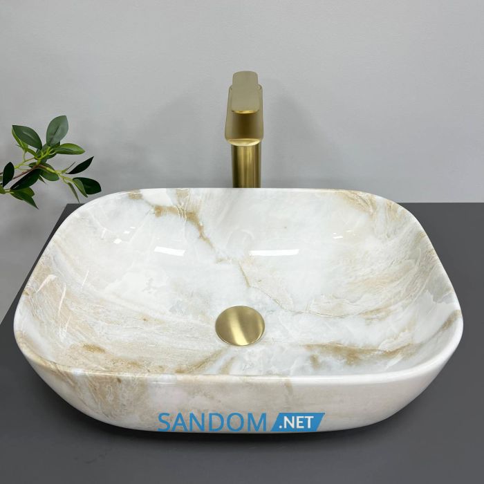 Умывальник накладной VBI RAVENNA LABRADORITE GLOSSY 46x32,5