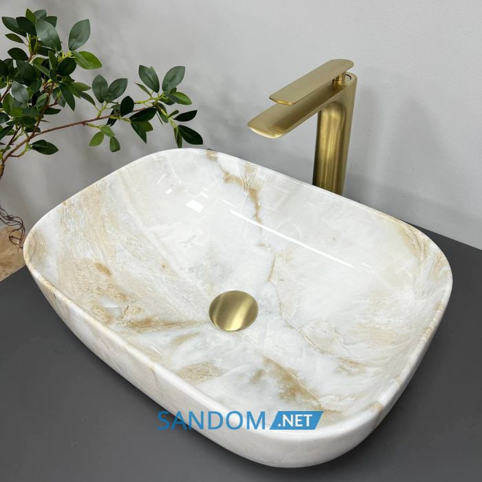 Умывальник накладной VBI RAVENNA LABRADORITE GLOSSY 46x32,5