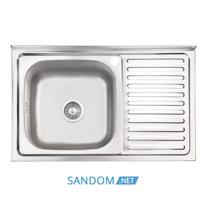 Мийка для кухні Lidz 5080-L 0,8 мм Satin (LIDZ5080LSAT8)
