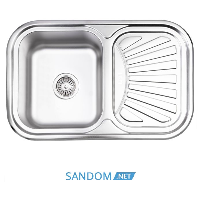 Мийка для кухні Lidz 7549 0,8 мм Satin (LIDZ7549SAT8)