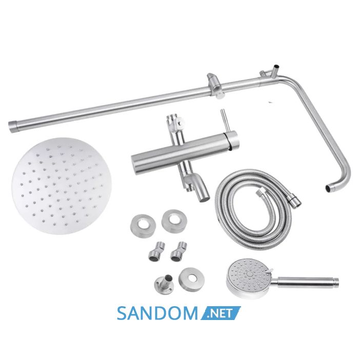 Душевая система Lidz Aria 1031 Nickel со смесителем с изливом