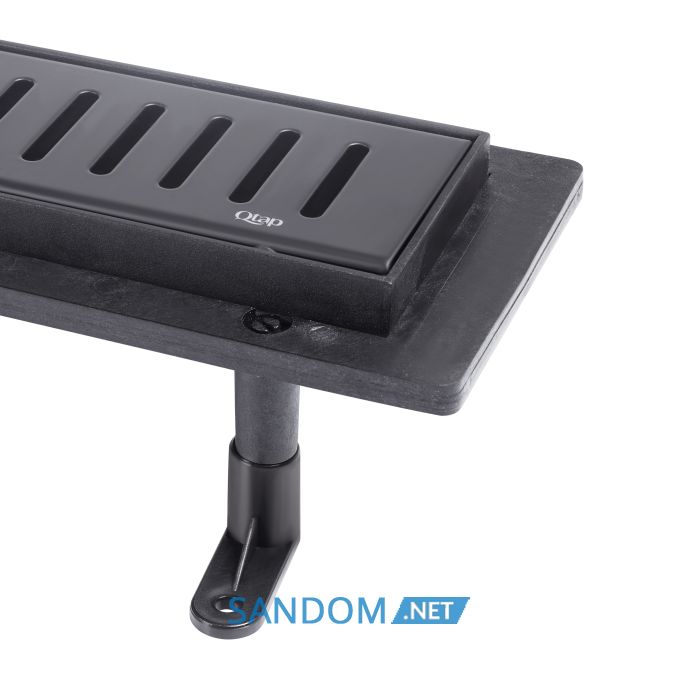 Трап Qtap Dry FA304-700MBLA линейный с сухим затвором и нержавеющей решеткой 700х73