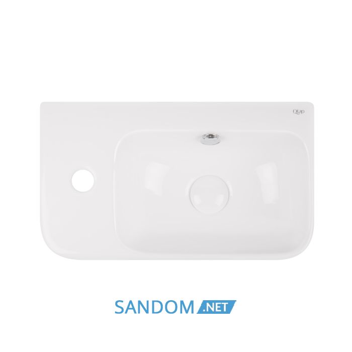 Раковина Qtap Tern 45х26 з донним клапаном QT17115117LW, ліва