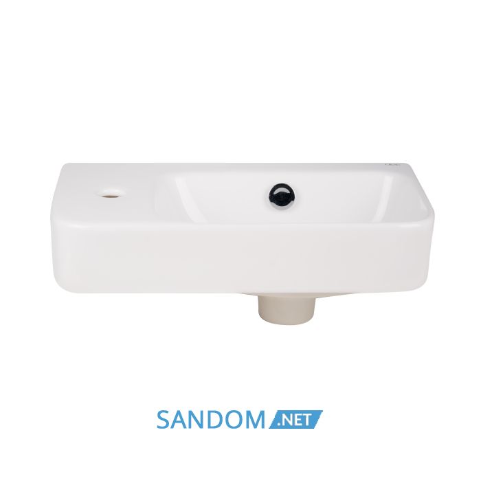 Раковина Qtap Tern 45х26 з донним клапаном QT17115117LW, ліва