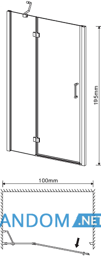 Душевая дверь Eger 599-701(h) 100х195