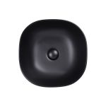 Накладная раковина Qtap Kolibri 41x41 Matt black с донным клапаном QT10112144MBMB