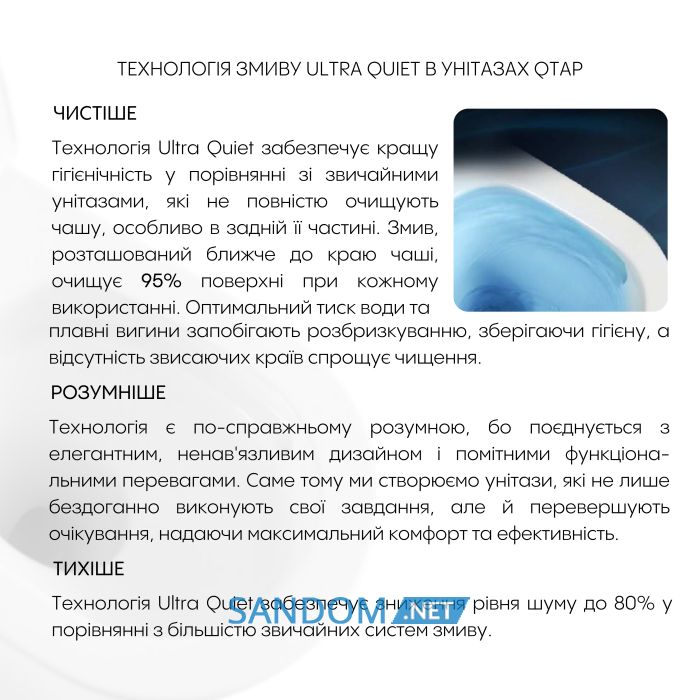 Унитаз подвесной Qtap Scorpio безободковый Ultra Quiet с сиденьем Soft-close QT14332380AW