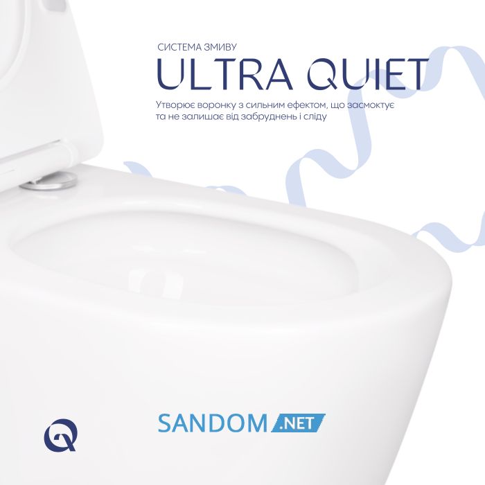Унитаз подвесной Qtap Scorpio безободковый Ultra Quiet с сиденьем Soft-close QT14332380AW