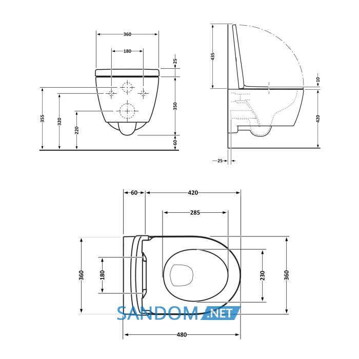 Унитаз подвесной Qtap Swan безободковый Ultra Quiet с сиденьем Soft-close QT16335179W