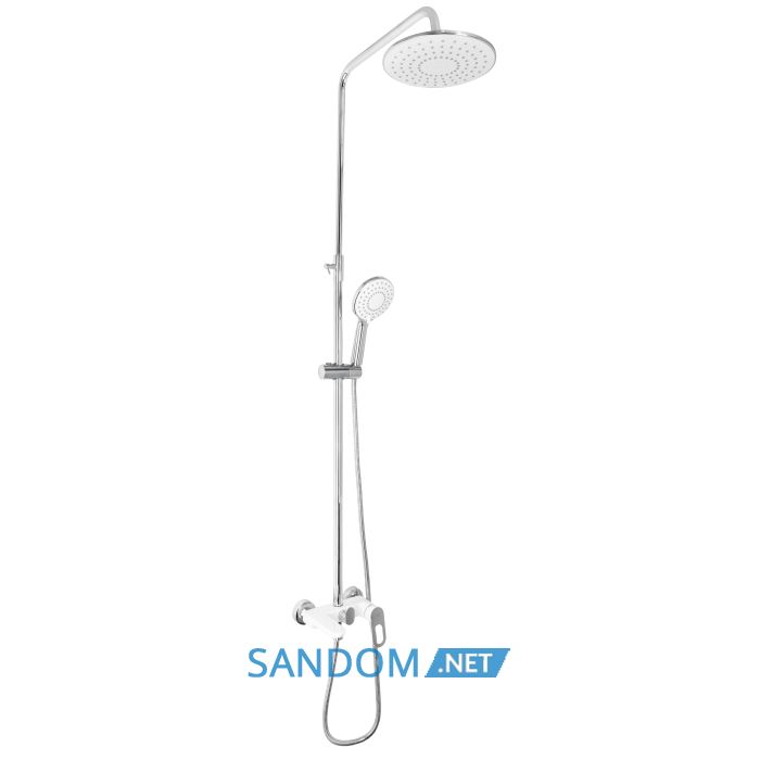 Душевая система Lidz Latwa 1030 White со смесителем с изливом