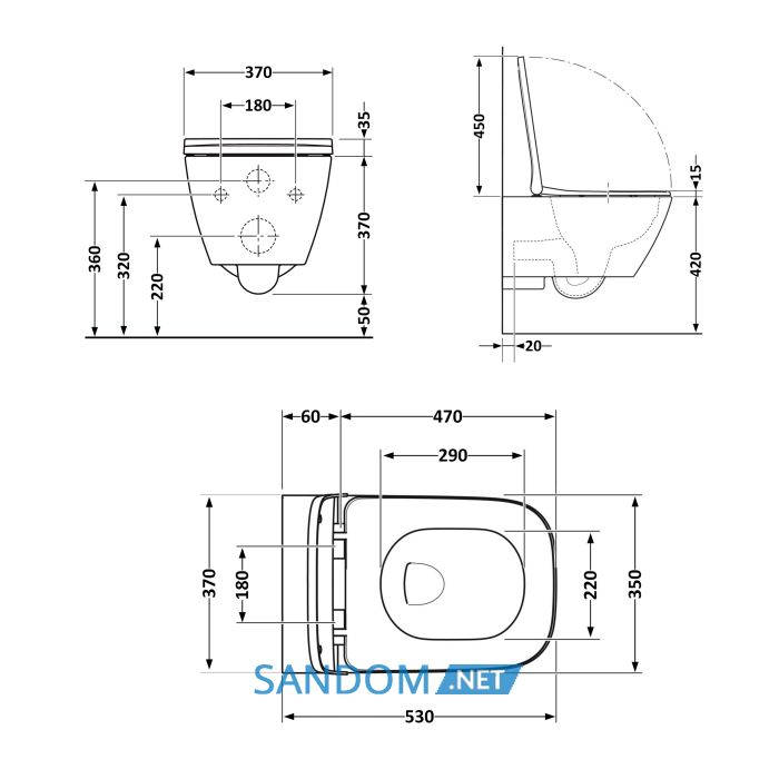 Унитаз подвесной Qtap Gemini Ultra Quiet безободковый с сиденьем Soft-close QT2533076EUQW