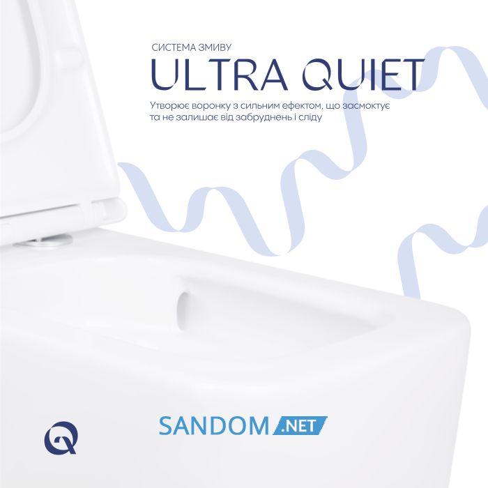 Унитаз подвесной Qtap Gemini Ultra Quiet безободковый с сиденьем Soft-close QT2533076EUQW