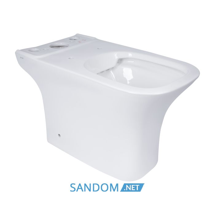 Унитаз компакт Qtap Presto Quadro безободковый с сиденьем Soft-close QT24221215AW