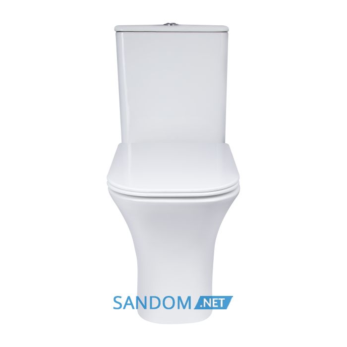 Унитаз компакт Qtap Presto Quadro безободковый с сиденьем Soft-close QT24221215AW
