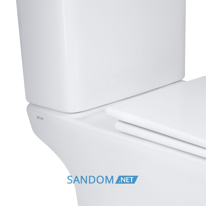 Унитаз компакт Qtap Presto Quadro безободковый с сиденьем Soft-close QT24221215AW
