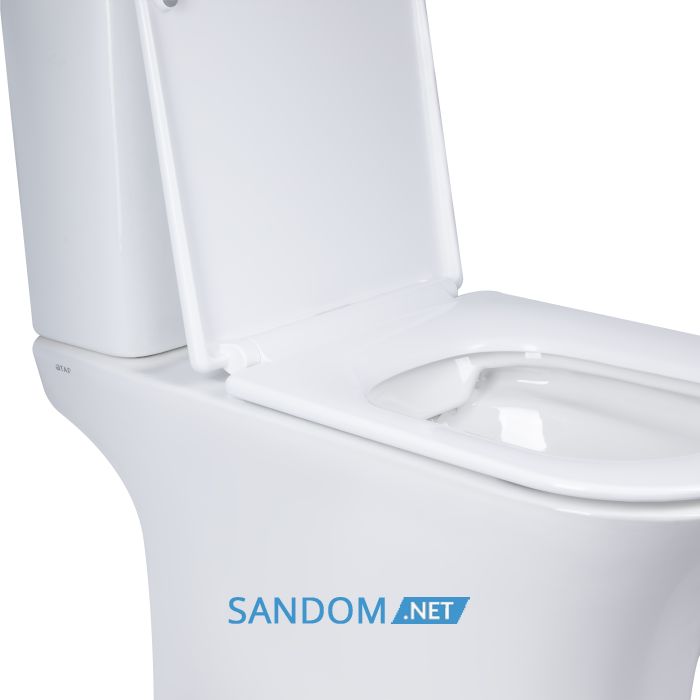 Унитаз компакт Qtap Presto Quadro безободковый с сиденьем Soft-close QT24221215AW