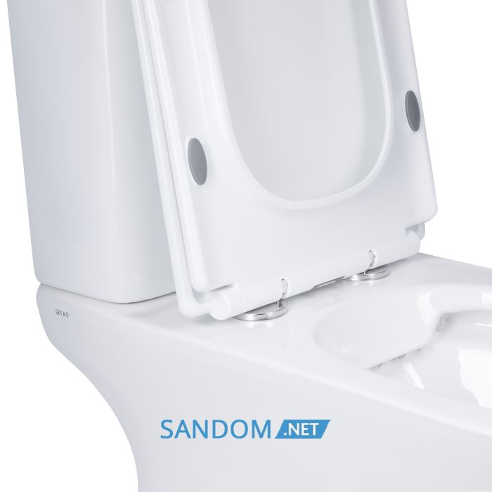 Унитаз компакт Qtap Presto Quadro безободковый с сиденьем Soft-close QT24221215AW