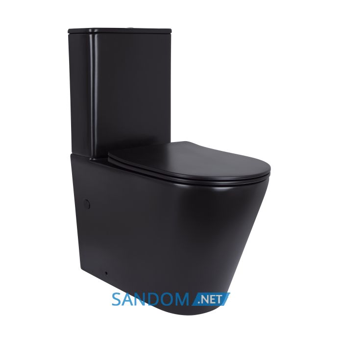 Унитаз-компакт Qtap Scorpio Ultra Quiet безободковый с сиденьем Soft-Close MATT BLACK