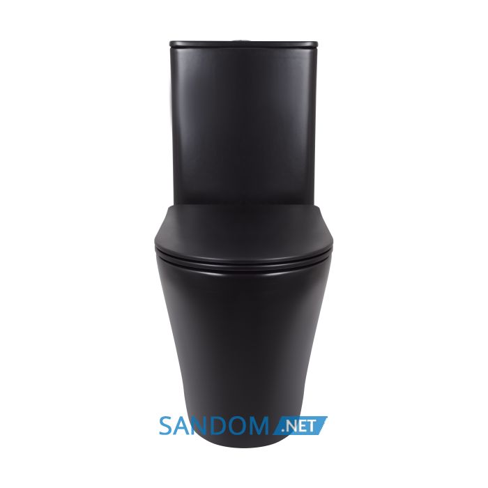 Унитаз-компакт Qtap Scorpio Ultra Quiet безободковый с сиденьем Soft-Close MATT BLACK