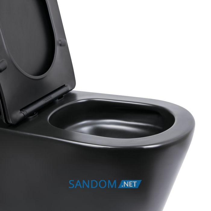 Унитаз-компакт Qtap Scorpio Ultra Quiet безободковый с сиденьем Soft-Close MATT BLACK