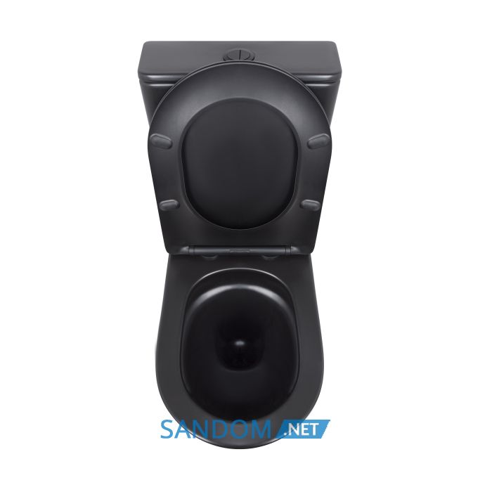 Унитаз-компакт Qtap Scorpio Ultra Quiet безободковый с сиденьем Soft-Close MATT BLACK