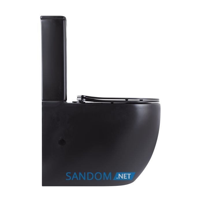 Унитаз-компакт Qtap Robin Ultra Quiet безободковый с сиденьем Soft-Close MATT BLACK