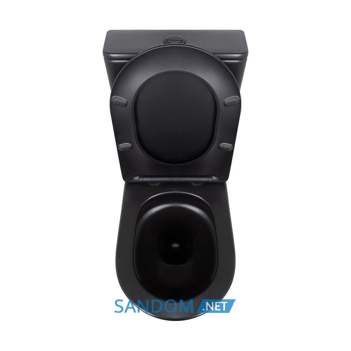 Унитаз-компакт Qtap Robin Ultra Quiet безободковый с сиденьем Soft-Close MATT BLACK