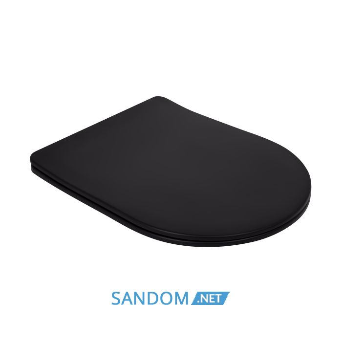 Унитаз-компакт Qtap Robin Ultra Quiet безободковый с сиденьем Soft-Close MATT BLACK