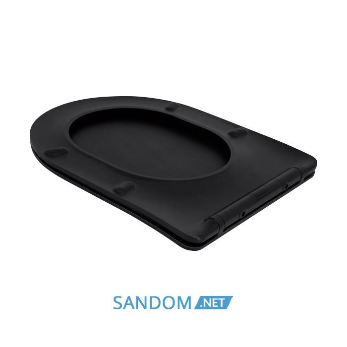 Унитаз-компакт Qtap Robin Ultra Quiet безободковый с сиденьем Soft-Close MATT BLACK