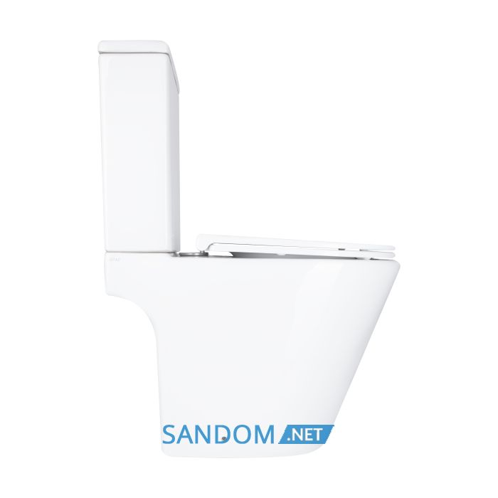 Унитаз компакт Qtap Dove Rimless безободковый с сиденьем Soft-close WHITE QT06228380BW