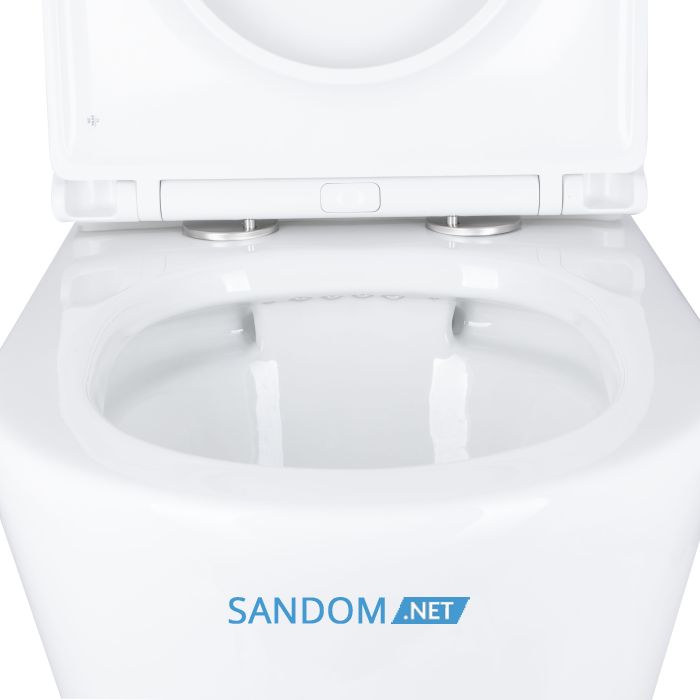 Унитаз компакт Qtap Dove Rimless безободковый с сиденьем Soft-close WHITE QT06228380BW