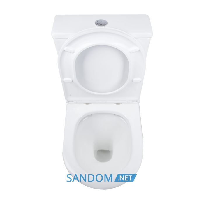 Унитаз компакт Qtap Dove Rimless безободковый с сиденьем Soft-close WHITE QT06228380BW