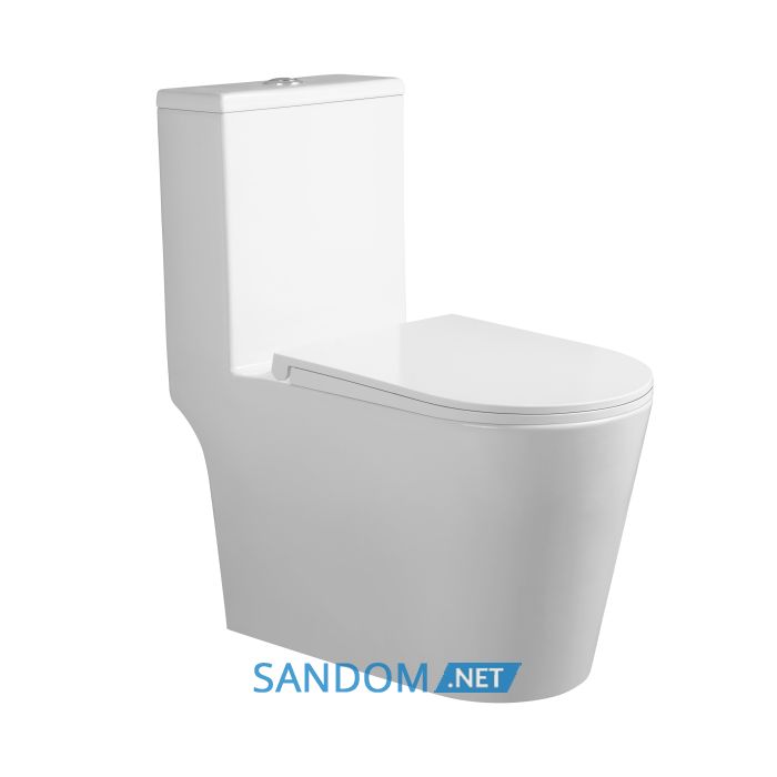 Унитаз моноблок напольный Qtap Kolibri Ultra Quiet безободковый с сиденьем Soft-close WHITE QT10226380W