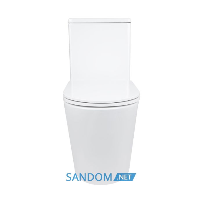 Унитаз моноблок напольный Qtap Kolibri Ultra Quiet безободковый с сиденьем Soft-close WHITE QT10226380W