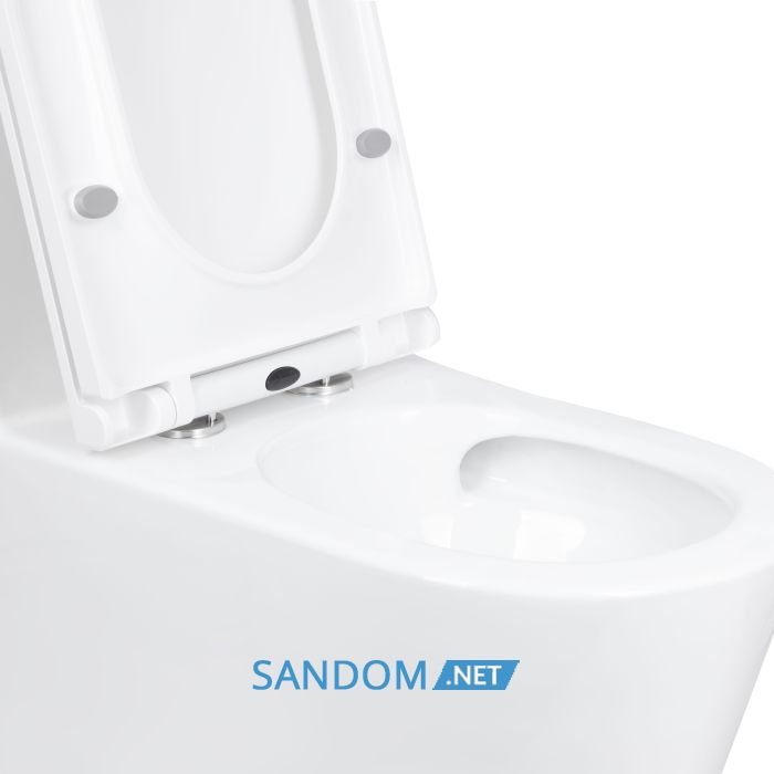 Унитаз моноблок напольный Qtap Kolibri Ultra Quiet безободковый с сиденьем Soft-close WHITE QT10226380W