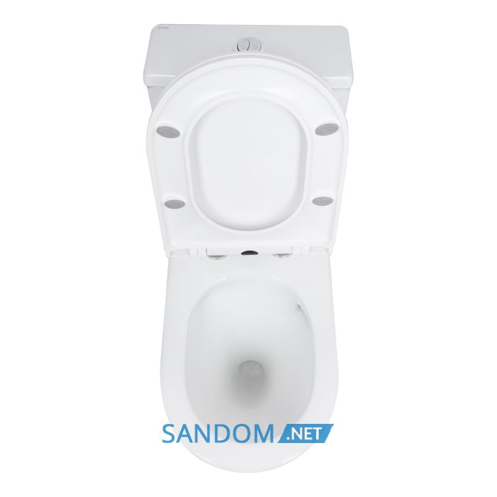 Унитаз моноблок напольный Qtap Kolibri Ultra Quiet безободковый с сиденьем Soft-close WHITE QT10226380W