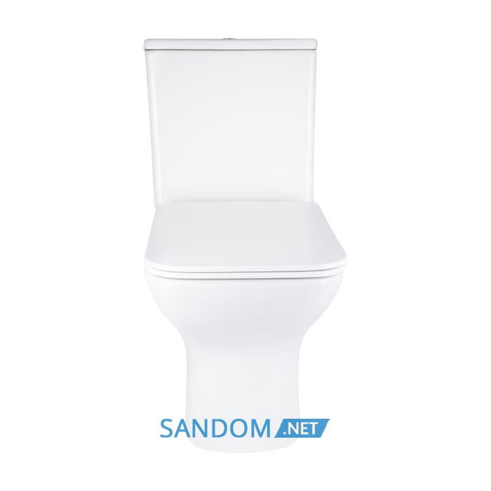 Унитаз компакт Qtap Aries Rimless безободковый с сиденьем Soft-close WHITE QT03228302W