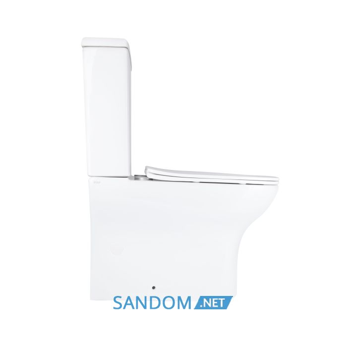 Унитаз компакт Qtap Aries Rimless безободковый с сиденьем Soft-close WHITE QT03228302W